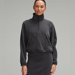 LULULEMON BRUSHED SOFTREME HALF ZIP IN BLACK like new